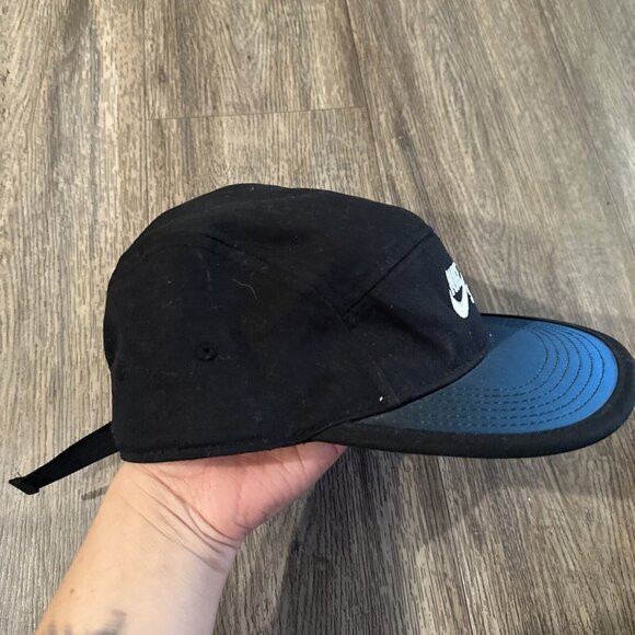 Nike SB 5 Panel Hat Cap Black Canvas Blue Adjustable Skateboarding - Picture 3 of 7